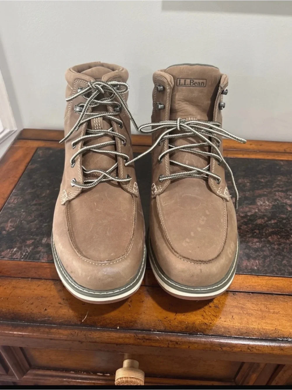 L.L. Bean Men’s Light Brown Lace-Up Leather Work Boots